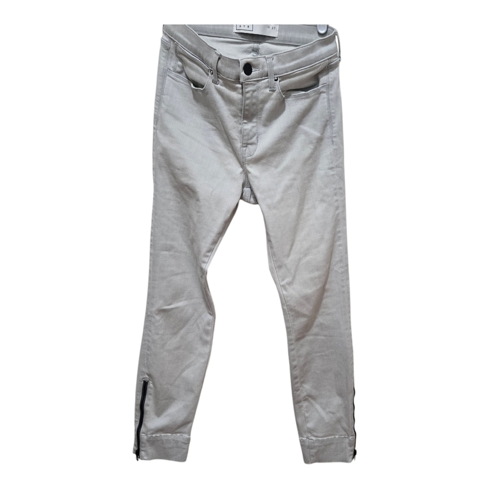 AYR The Zippy Skinny Jeans 27 Gray Ankle Zip Stretch